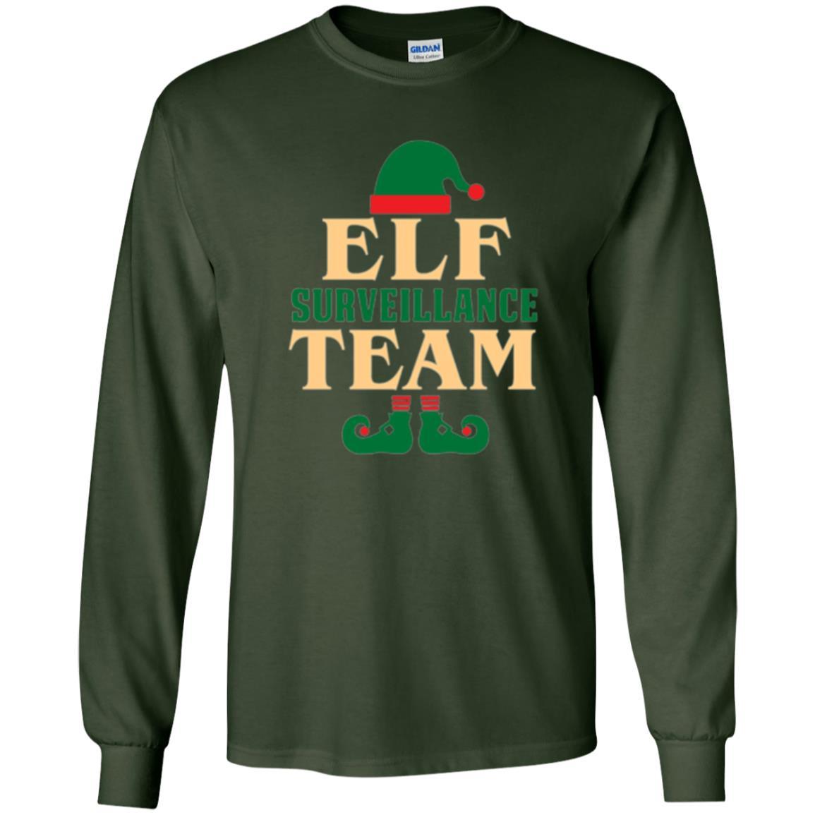 Christmas T-shirt Elf Surveillance Team T-shirt Forest Green
