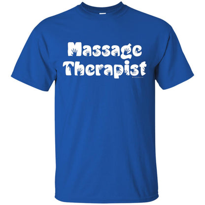 Massage Therapist White Handprint Text T-shirt Royal