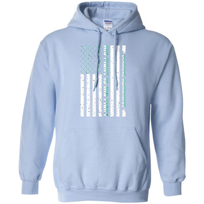 Cervical Awareness His Fight Is My Fight Teal White Stars Flag Of Usa Shirt Light Blue