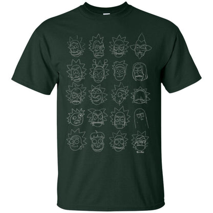 Movie T-Shirt The Many Faces Of Rick Forest Green
