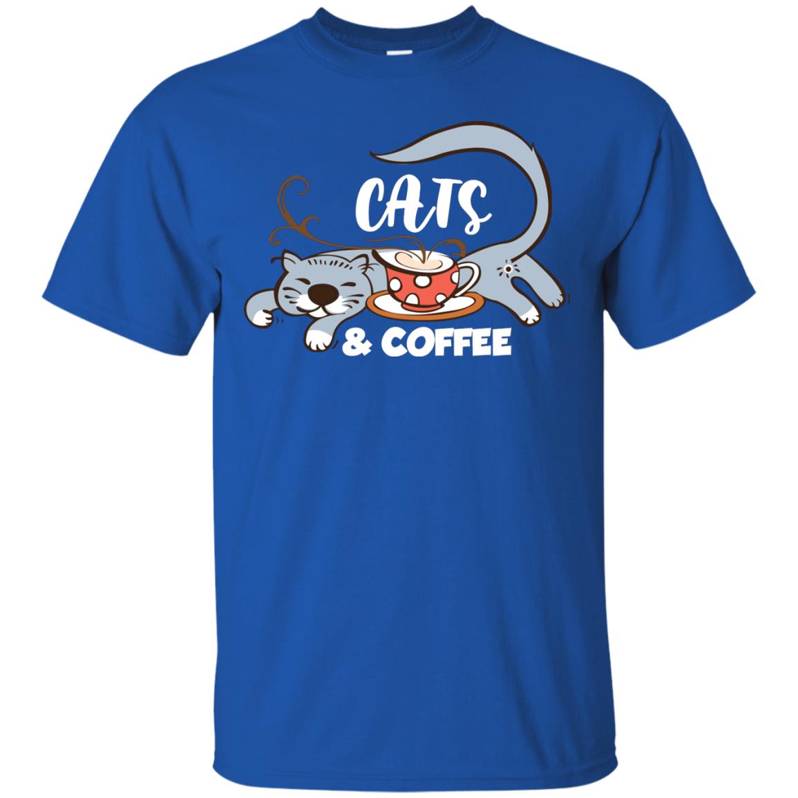 A Good Day Start With Cat And Coffee Cat Lover T-shirt Royal