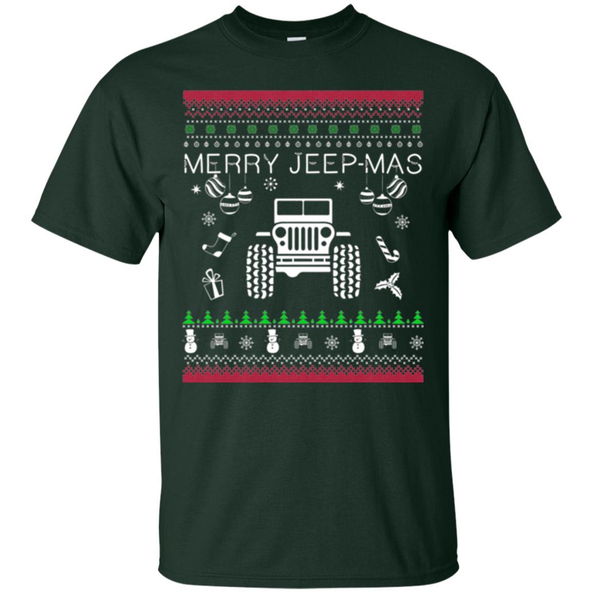 Christmas T-shirt Mery Jeep-mas Jeep Ugly