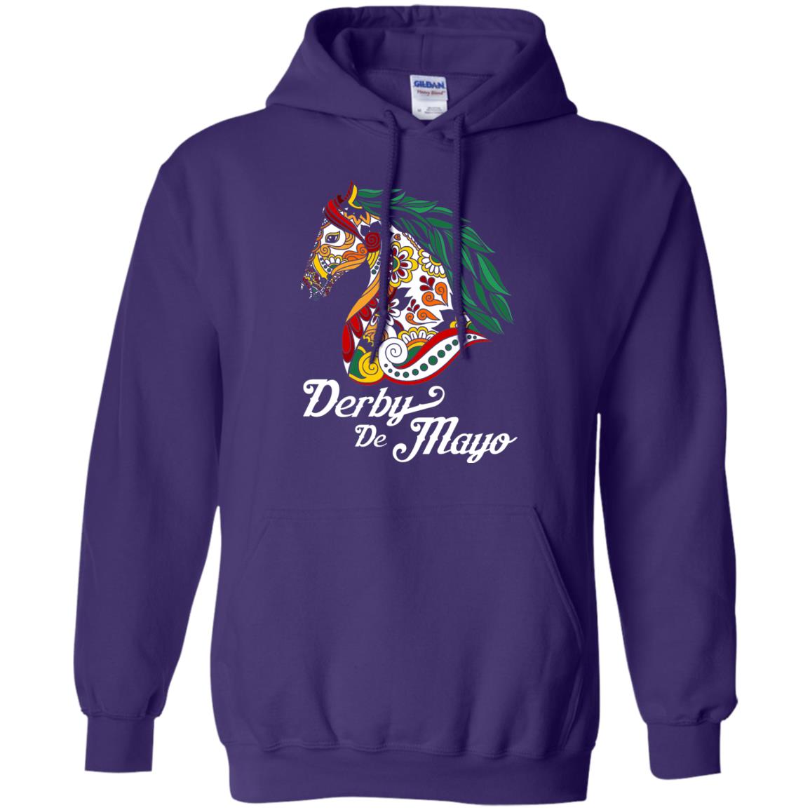 Derby Cinco De Mayo Floral Horse Race T-shirt Purple