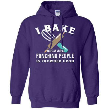 Baking T-shirt I Bake Because Punching People Is Frowned Upon Purple