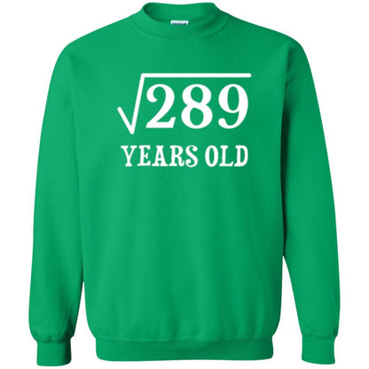 Brithday T-shirt Square Root Of 289 Irish Green