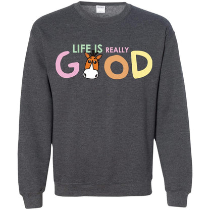 Life Is Really Good With My Cute Horse T-shirt Dark Heather