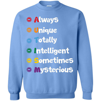 Always Unique Totally Intelligent Autism Awareness T-shirt Carolina Blue