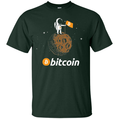 Bitcoin T-shirt Featuring Astronaut Forest Green