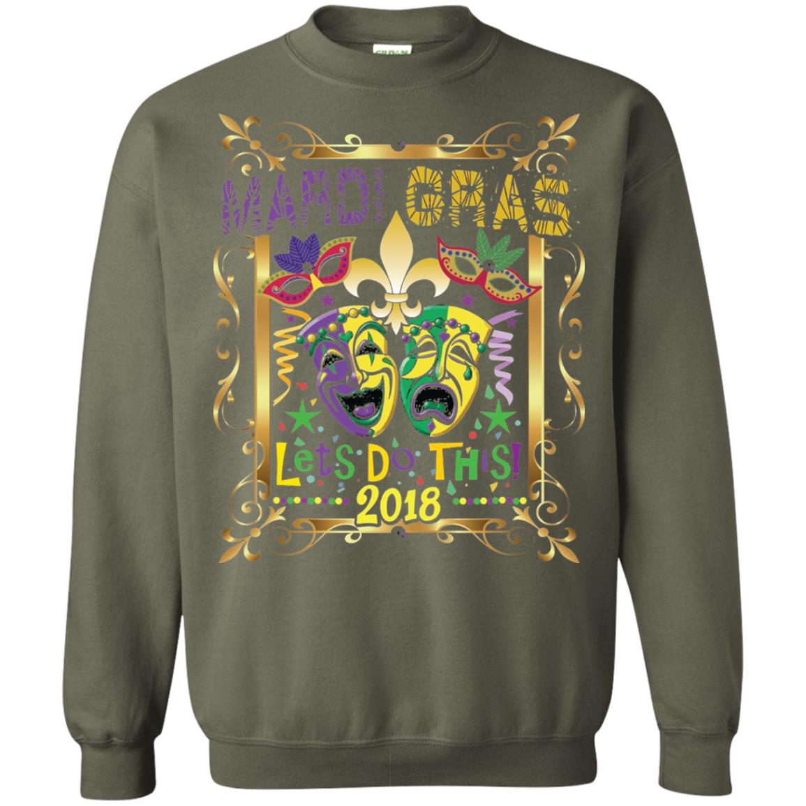 Fleur Symbol New Orleans Parade Mardi Gras T-shirt Military Green