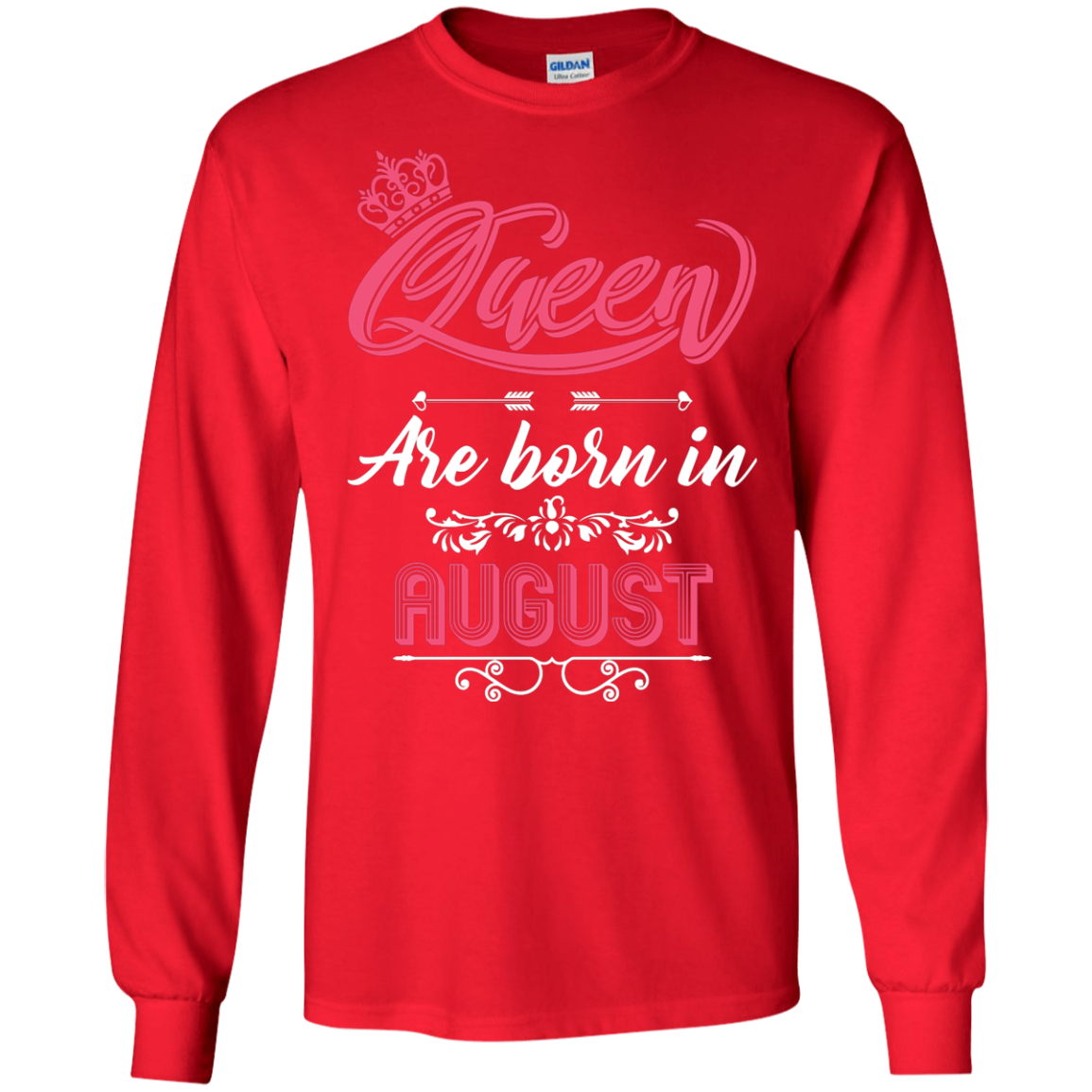 Brithday T-Shirt Queen Are Born In August Red