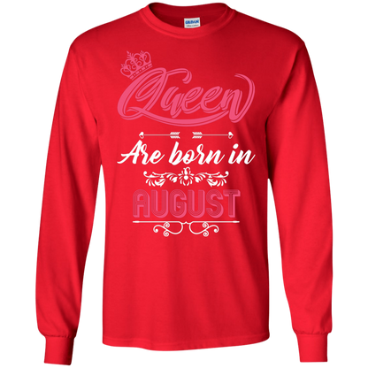 Brithday T-Shirt Queen Are Born In August Red