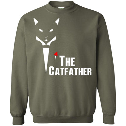 Cat Dad Lover T-shirt The Catfather T-shirt Military Green