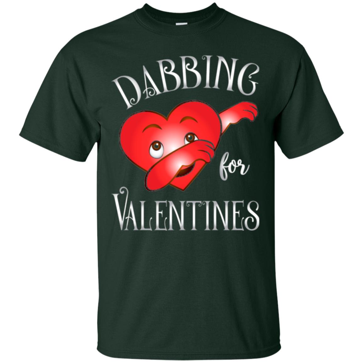 Valentines Day T-shirt Dabbing Heart T-shirt Forest Green