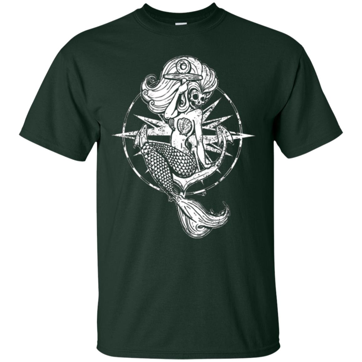Mermaid Lover T-shirt Skull Mermaid Forest