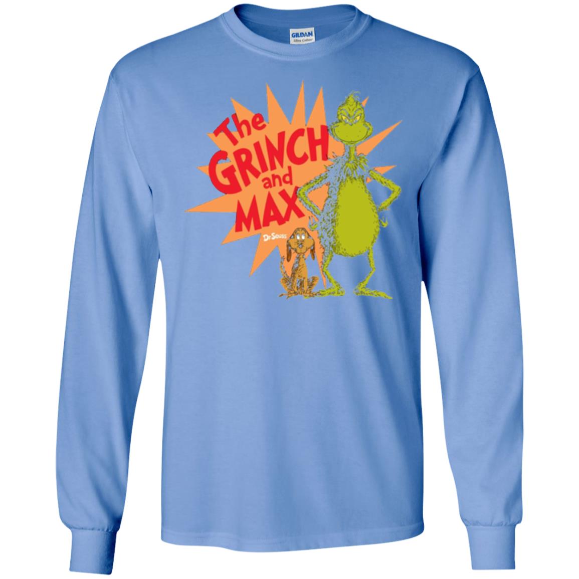 Cartoon T-shirt Dr. Seuss Grinch And Max Burst Carolina Blue