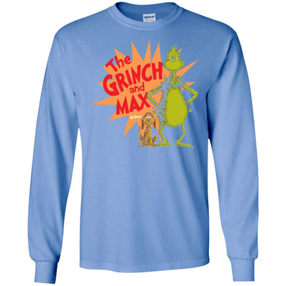 Cartoon T-shirt Dr. Seuss Grinch And Max Burst Carolina Blue