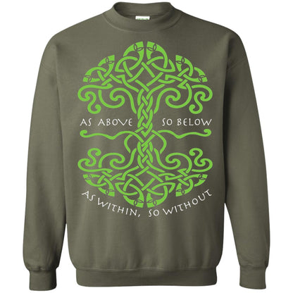 As Above So Below Wiccan Pagan Witche T-shirt Military Green