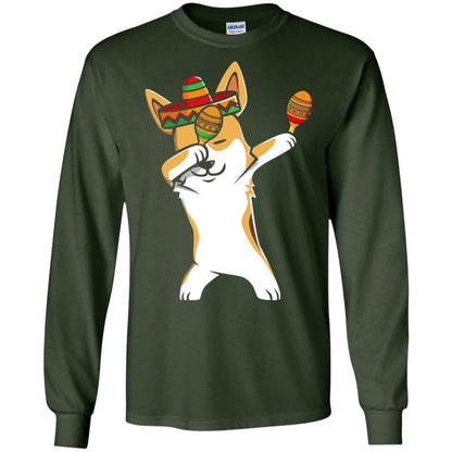 Dabbing Corgi Funny Cinco De Mayo T-shirt Forest Green
