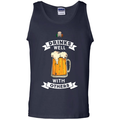 St. Patrick's Day T-shirt Drinks Well With Others Navy
