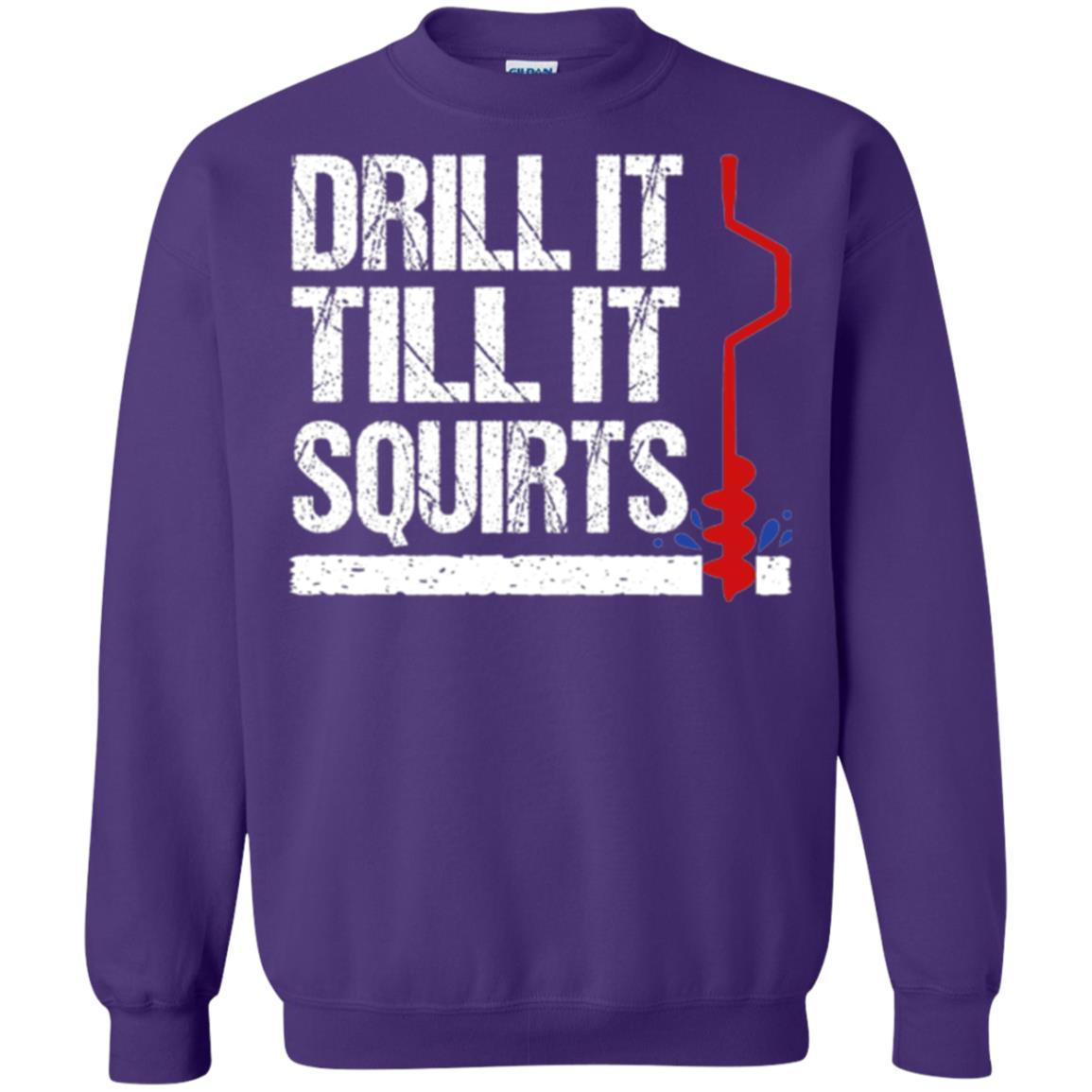 Ice Fishing T-shirt Drill It Till It Squirts Purple