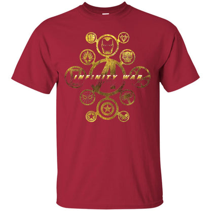 Infinity War Gold Hero Movie T-shirt Cardinal