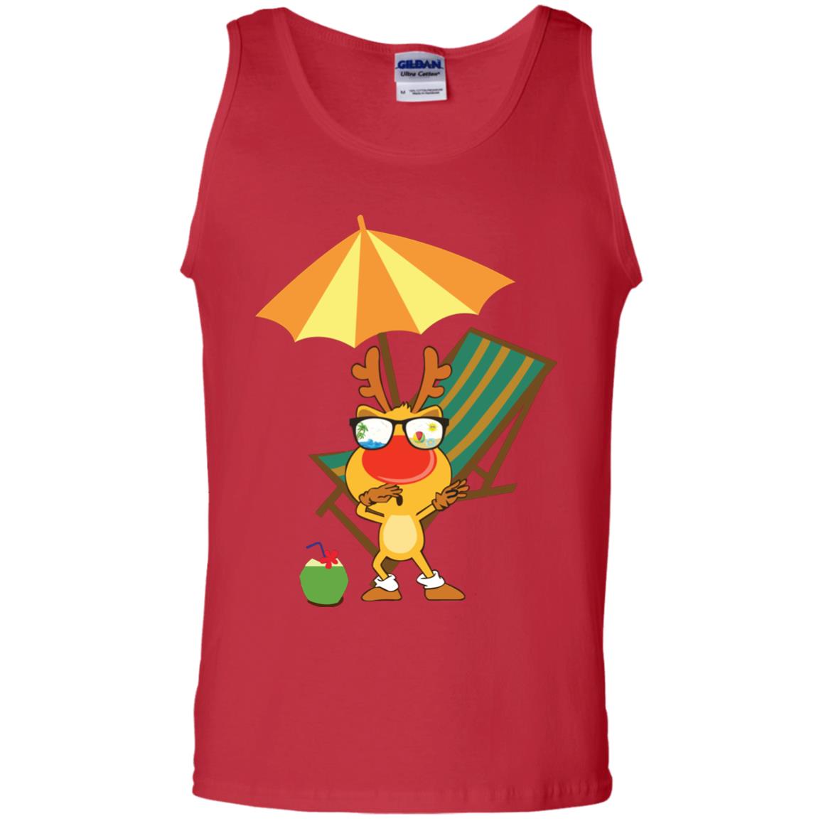 Dabbing Reindeer With Sunglasses Celebrate Xmas In July 2018 Shirt Red