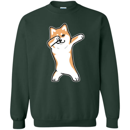 Dog Lover T-shirt Dabbing Shiba Inu Doge Forest Green