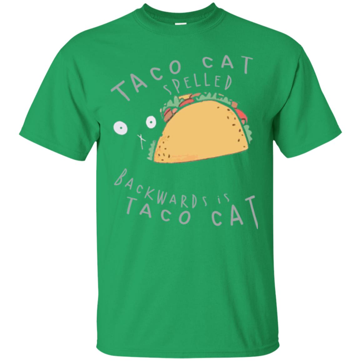 Cat Lovers T-shirt Taco Cat Spelled Backward Is Taco Cat Irish Green