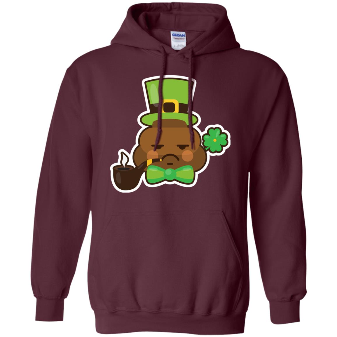 Saint Partick's Day T-shirt Leprechaun Poop Emoji With Patrick Hat Maroon