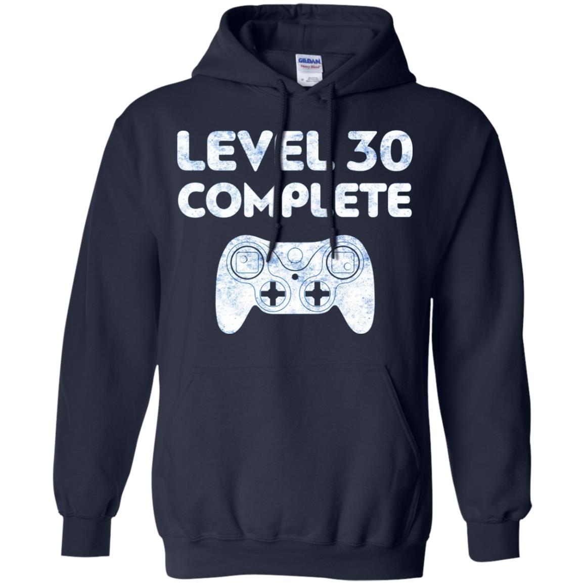 Level 30 Complete Video Gamer 30th Birthday Shirt Navy