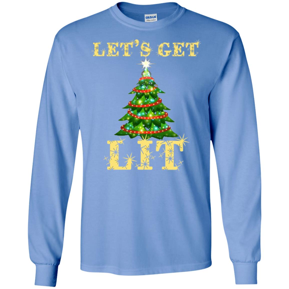 Christmas T-shirt Let_s Get Lit Carolina Blue