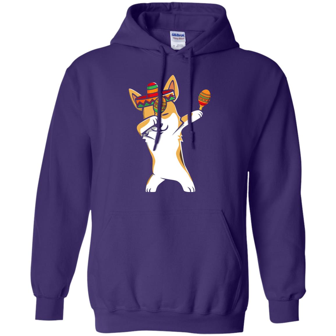 Dabbing Corgi Funny Cinco De Mayo T-shirt Purple