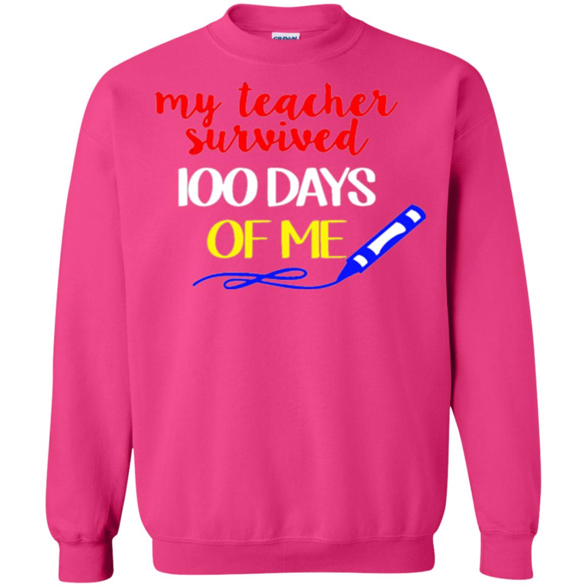 Student T-shirt My Teacher Survived 100 Days Of Me Heliconia