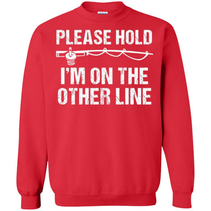 Fisherman T-shirt Please Hold I'm On The Other Line Red