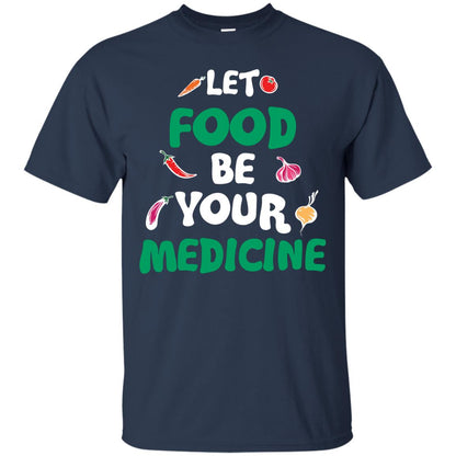 Vegetarian T-shirt Let Food Be Your Medicine Navy