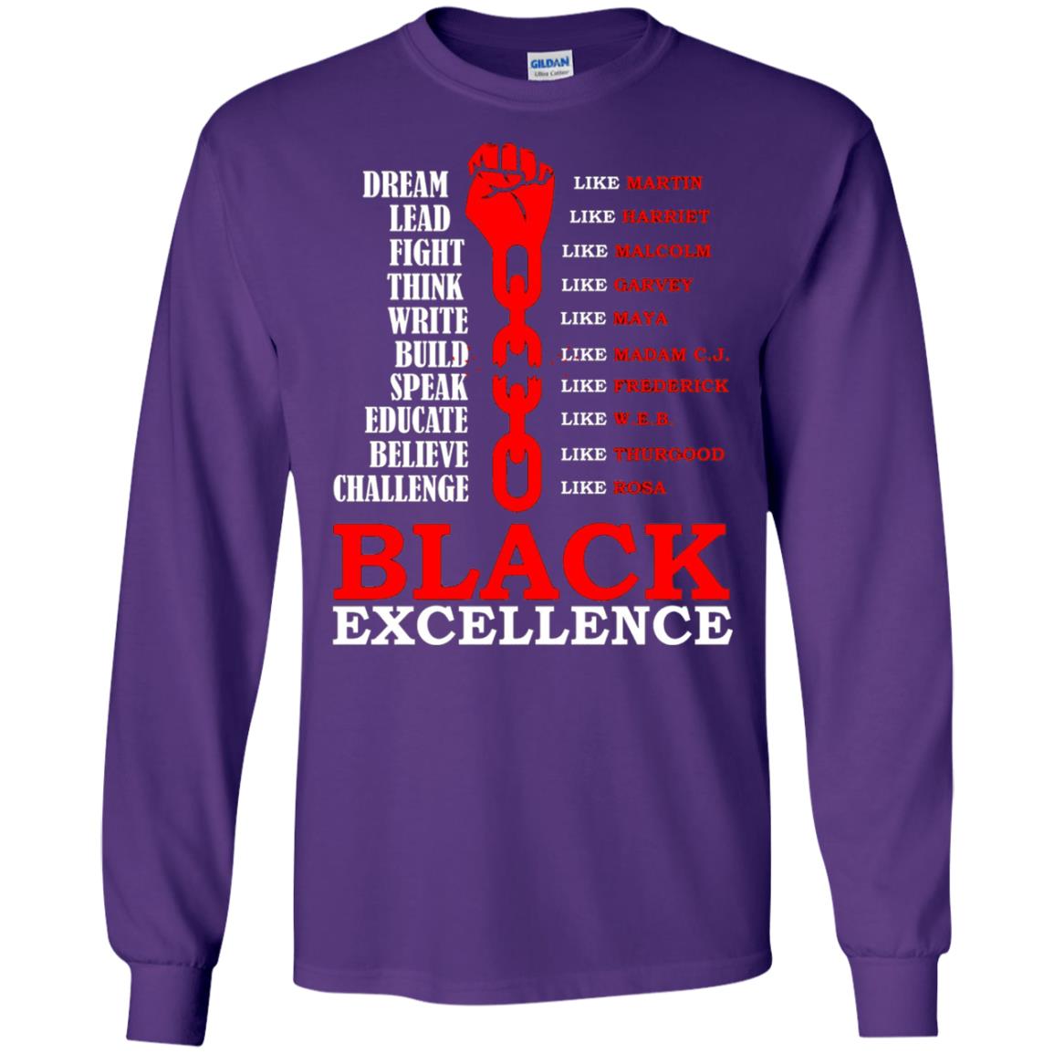Black Excellence Black Af Proud African American T-shirt Purple