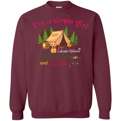 I’m A Simple Girl I Love Labrador Camping And Wine Shirt Maroon