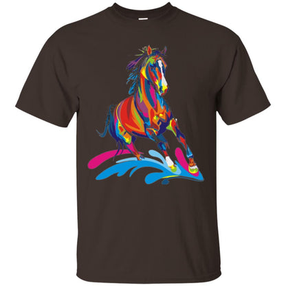 Horse Lovers T-shirts Colorful Horse Dark Chocolate