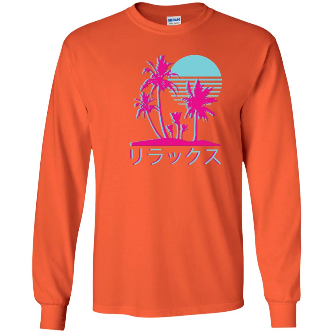 Aesthetic Vaporwave Otaku Summer Shirt Orange