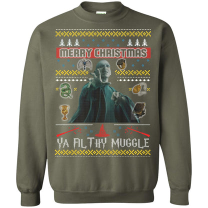 Merry Christmas Ya Filthy Muggle Harry Potter Fan T-shirt Military Green