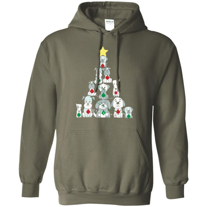 Dogs Lovers T-shirt Christmas Tree By Dogs Military Green