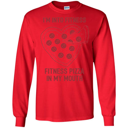 Pizza Lover T-shirt Fitness Pizza In My Mouth Red