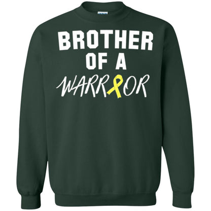 Brother Of A Warrior Childhood Cancer Awareness T-shirt Forest Green