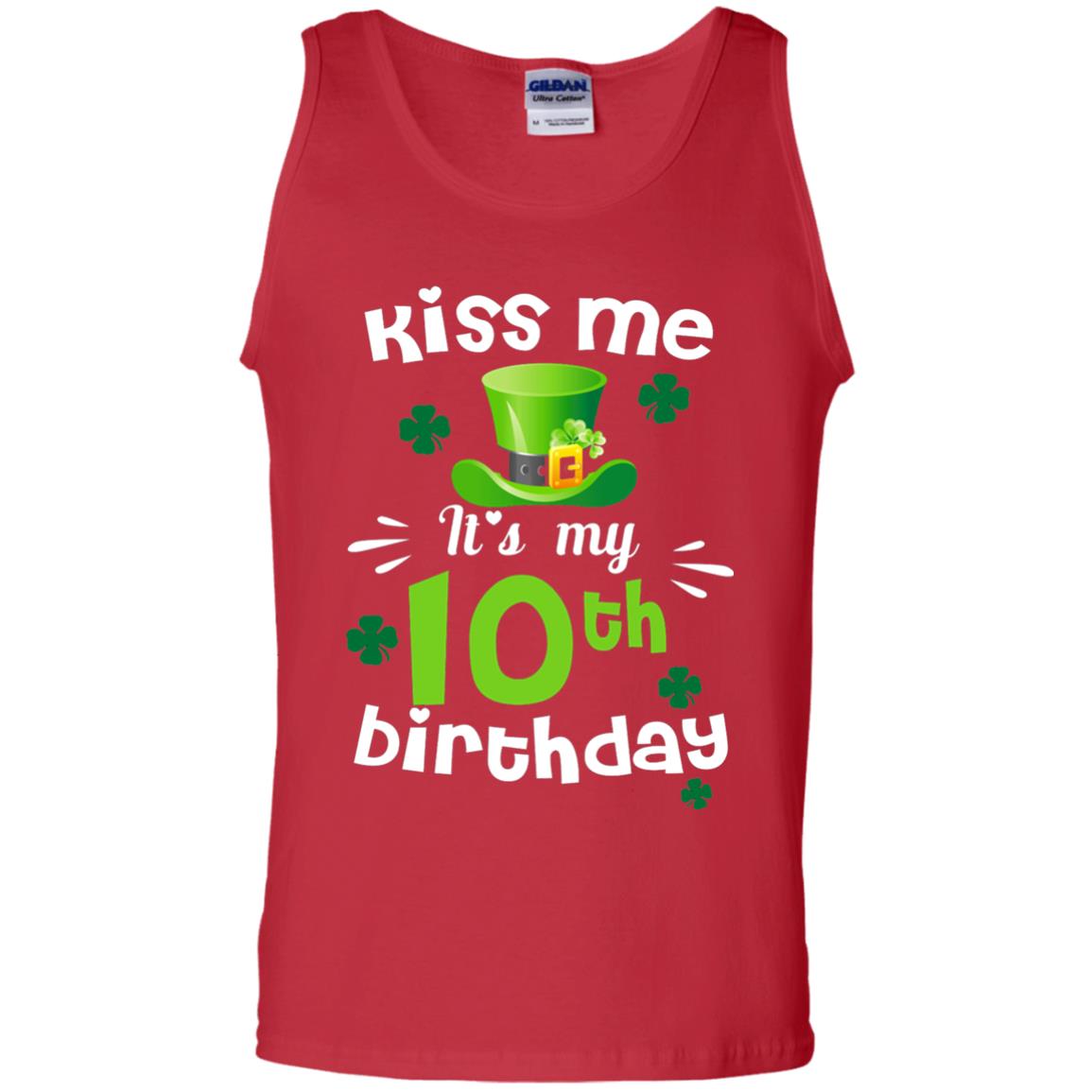 Kiss Me It_s My 10th Birthday Patrick_s Day T-shirt Red