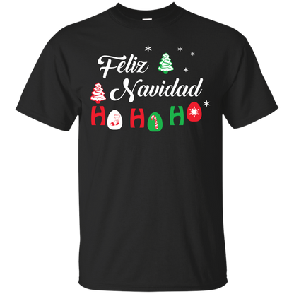 Chirstmas T-Shirt Feliz Navidad Ho Ho Ho Black