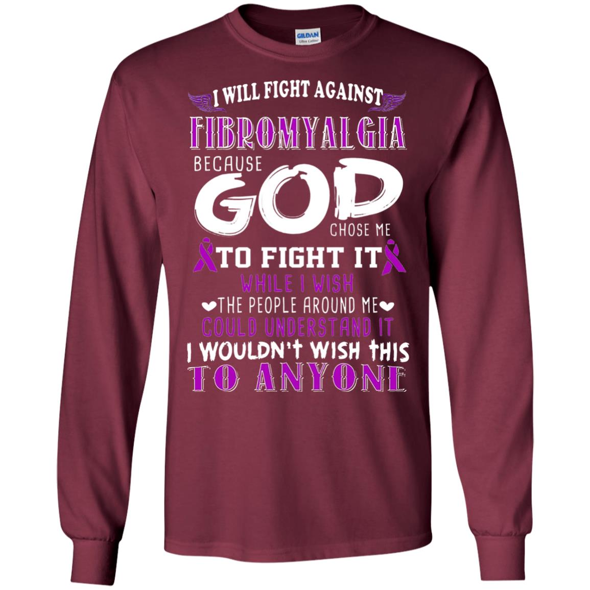 Fibromyalgia Awareness Shirt I Will Fight Against Fibromyalgia Maroon