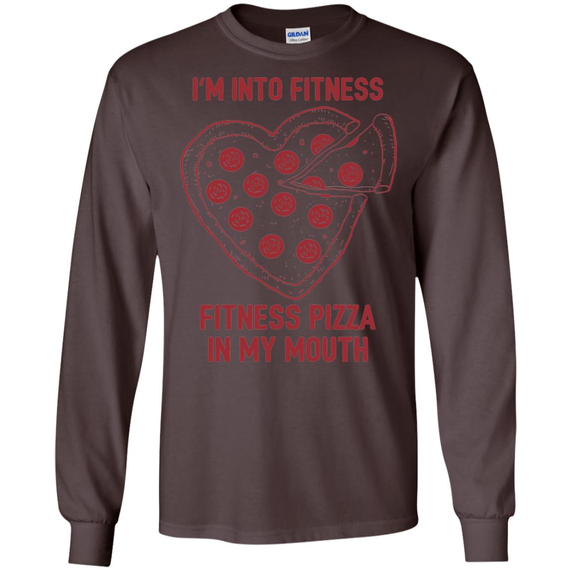 Pizza Lover T-shirt Fitness Pizza In My Mouth Dark Chocolate