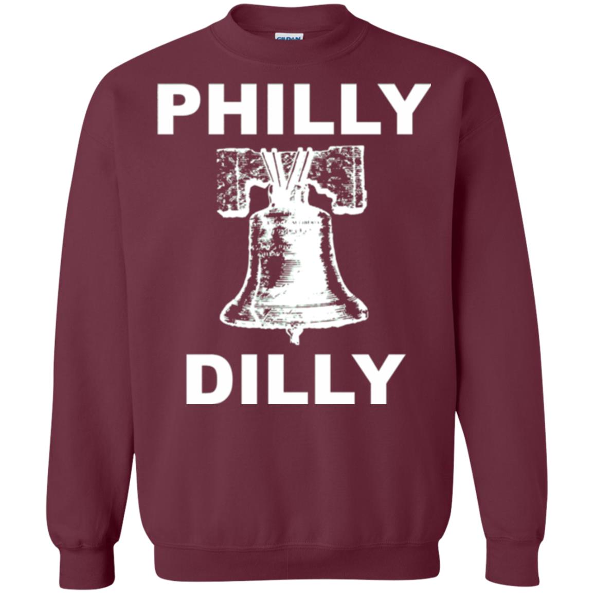 Football T-shirt Philly Dilly With Liberty Bell And Crack Philadelphia Maroon