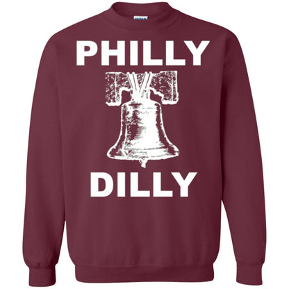 Football T-shirt Philly Dilly With Liberty Bell And Crack Philadelphia Maroon