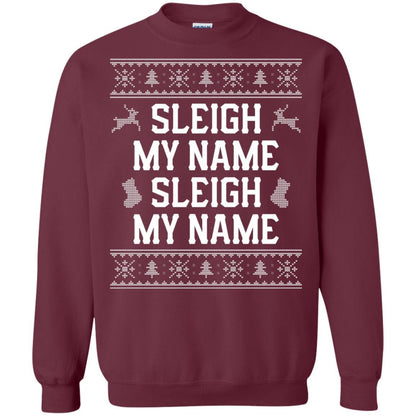 Christmas T-shirt Sleigh My Name Maroon